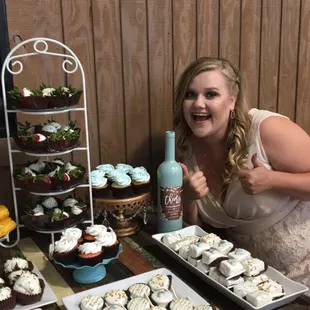 a woman giving a thumbs up