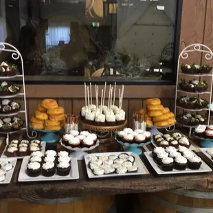 a variety of desserts