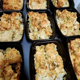 a variety of baked food