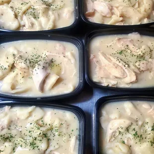 chicken and dumplings in broth