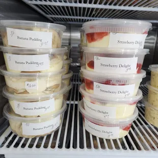 strawberries and bananas in plastic containers