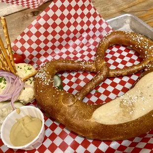 Bavarian Pretzel With Obatzda (Camembert Dip)