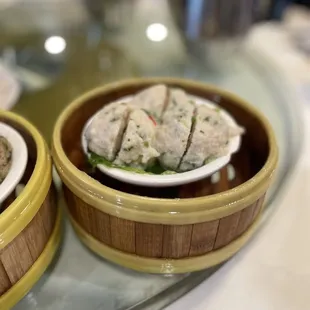 two bowls of food on a table