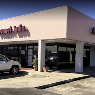 a car parked in front of a store