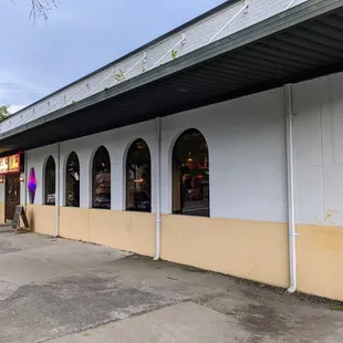 Outside. Storefront. Old restaurant building.