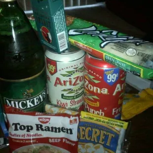 a variety of food items