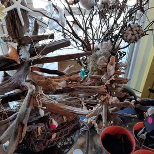 Driftwood trees made from local OBX driftwood