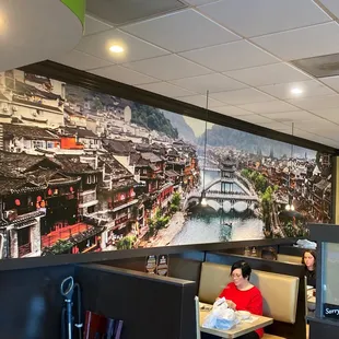 River scene through old city