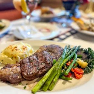 Rib Eye Steak, Veggies and Mashed Potatoes Valentines Special
