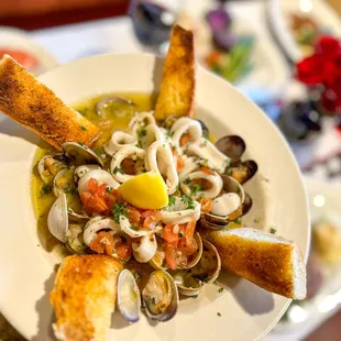 Steamed Clams and Calamari Valentines special