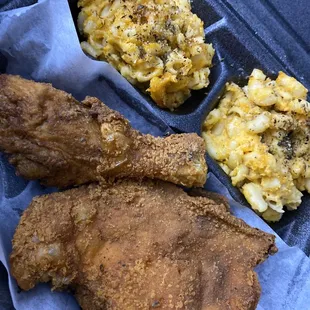 Sunday&apos;s Only Menu: 2 pc dark , and two sides of macaroni
