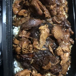 Jerk chicken and rice