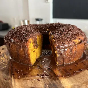 Bolo de cenoura com brigadeiro