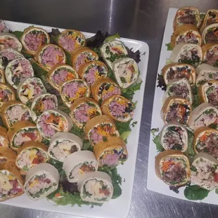two trays of food