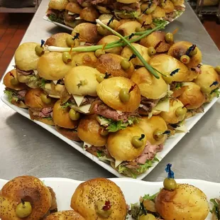 trays of sandwiches