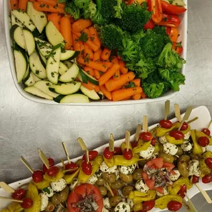 a platter of vegetables
