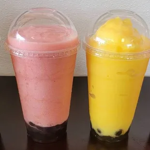 thai tea and boba drink