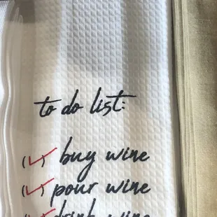 To do list towel