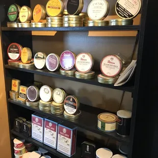 shelves of various types of cigars