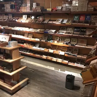 shelves of cigars and cigars