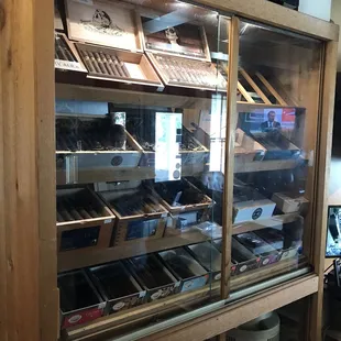 a display case of cigars