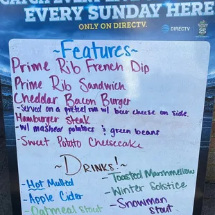 Featured Menu (Evolves obviously -- But this is true as of Week of 12/26/2022)