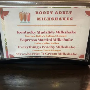 Boozy milkshakes!