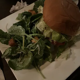 Crispy Chicken Sandwich with Caesar Salad
