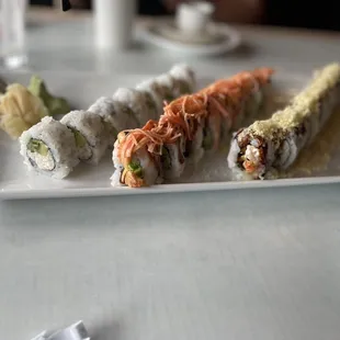 California Roll, Dancing Shrimp Roll &amp; Crunch Roll