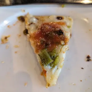 Meant to take pic of cheese crisp with green Chili's before consuming it. Oops.