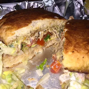 a cut in half sandwich