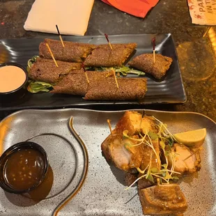 Alcapurrias and chicharrons