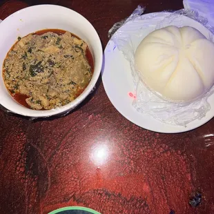 Egusi soup and Pounded Yam Fufu