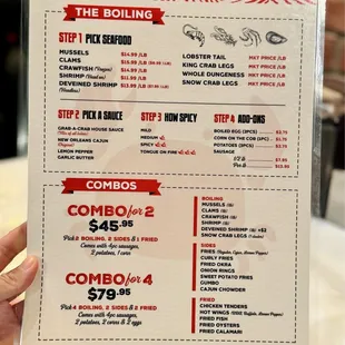 Menu Side 2 as of April 2024