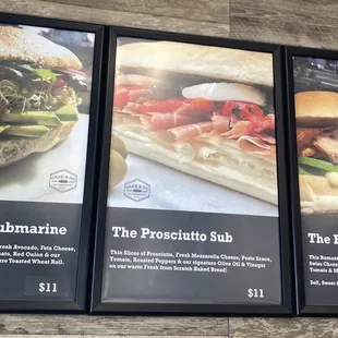 New menu on the wall.