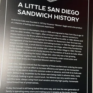 a little san diego sandwich history