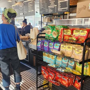 a woman at a counter