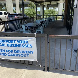 Outside patio seating