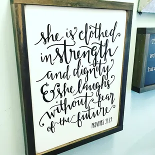 She is clothed in strength and dignity....without fear of the future.  Proverbs