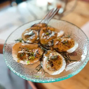 Pacific Oyster Thermidor - oysters, cognac-moray, comté gratinée
