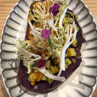 Okinawan Sweet Potato Tartine