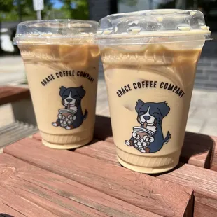 Iced vanilla lattes