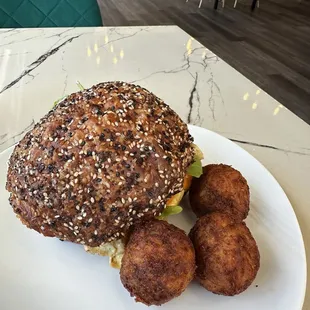 The Everything Croissant with vegetable medley