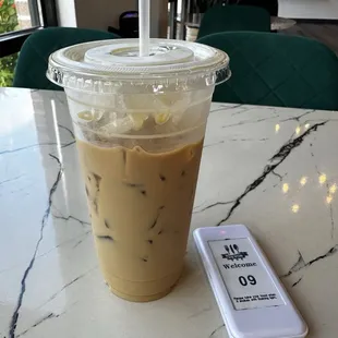 Large cold brew w/cream and sugar-free vanilla