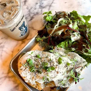 Everything avocado toast with egg