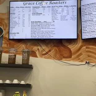 Coffee menu