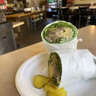 Mediterranean Wrap - Eggplant, artichokes, parmesan cheese, lettuce and balsamic vinegar $9.50