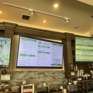 menus on large screen