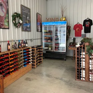 the wine selection in the wine shop