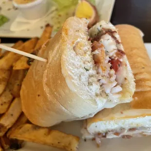 Turkey, bacon, Parmesan Mornay sauce sandwich